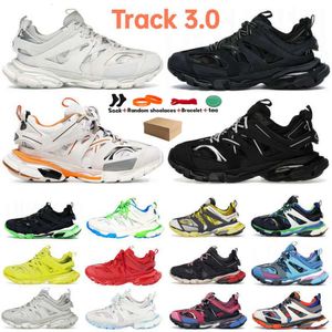 Sapatos de grife track 3 3.0 3XL Paris Homens Mulheres Triple S Sapatos Casuais Meia Branco Preto Pêssego Retro Track 9 9.0 Tess.s.Gomma Leather Trainer Nylon Sapatos com plataforma impressa