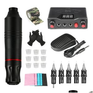 Kits de armas de tatuagem kit hine kit completo conjunto de fontes de alimentação LCD Linha de modo duplo e entrega de gota de gota de saúde tatuagens de beleza corporal dh5ni