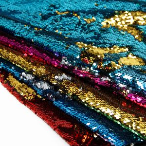 Fabric 50*130cm Dragon Fish Scale Mermaid Sequin Reversible Material Fabric Patchwork Sewing Quilting Needlework DIY Cloth