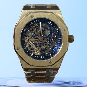 Yüksek kaliteli adam otomatik hareket izle 42mm iskeletler arayın 904L paslanmaz çelik kayış Safir Cam Orologio di lusso Montre de Luxe Hediyeler için