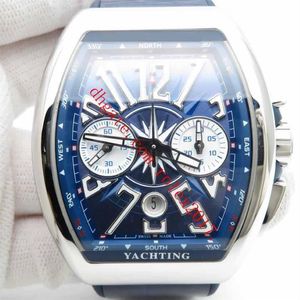 Herrprodukter Vanguard 44mm Titta 7750 VALJOUX Automatisk rörelse med funktionell kronograf Watch Blue Dial Explodered numer245s