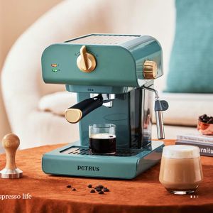 Tools Petrus Coffee Machine Espresso Machine Household Semiautomatic 20bar Pump Milk Frother PE3320 Portable Espresso