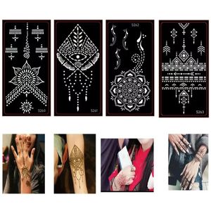 100 stycken grossist indina arabiska mandala henna tatuering stencil för kroppsmärta mehndi selfadhesive tatueringar mallar hand 240311