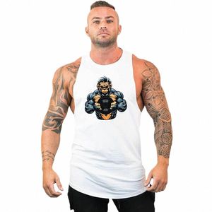 Män tank tops fitn gymträning underskjortor ärm t-shirt manlig tröja bodybuilding singlets som kör väst tröjor l2ni#