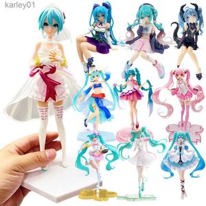 Anime Manga Anime Figura Abito da sposa Hatsune Miku Action Figures Kaii Costume da bagno Vocaloid PVC Modello da collezione Giocattoli Ragazza Regalo yq240325