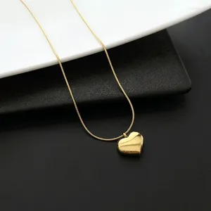 Pendant Necklaces Chunky 3D Heart Choker Necklace For Women Y2K Gold Color Birthday Jewelry Gift Teen Girls