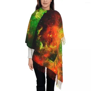 Lenços ao ar livre lenço inverno colorido estrelado nebulosa xales e envoltórios galay impressão personalizado foulard feminino casual cabeça