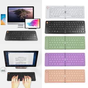 Keyboards 68 Keys Foldable Wireless Keyboard with Stand USB Rechargeable Ultra Slim Bluetooth Office Keypads for Android Windows iOS Table