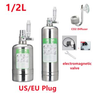 Equipamento sistema gerador de co2 para aquário, kit de co2, cilindro de co2, sistema gerador de dióxido de carbono, reator, plantas, peixes, refinador aquático