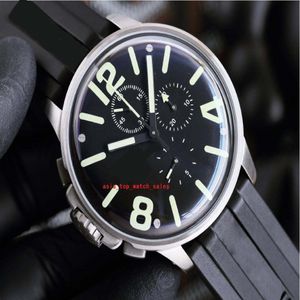 Klasyczny styl mężczyzn zegarek 45 mm czarna dioda Japonia kwarc chronograf rafinowany stal stalowy Premium gumowy pasek wysokiej jakości 8111-2903