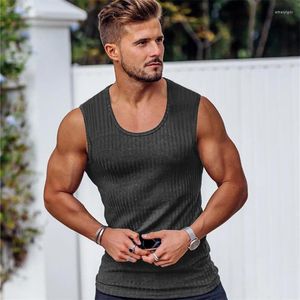 Regatas masculinas 2024 camisa listrada ginásio fitness colete sem mangas masculino casual musculação esportes homem roupas de treino