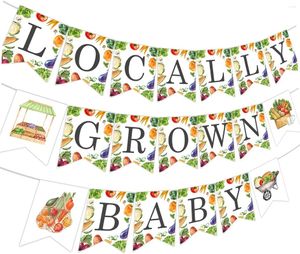 Party Decoration Locally Grown Banner Vegetable And Fruit Baby Shower Decor Farmer's Market For Kids Boy Girl