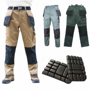 Herren-Cargohose mit mehreren Taschen, Outdoor-Arbeitshose, verschleißfeste Hose, Arbeiterhose mit Beintasche 52CQ#