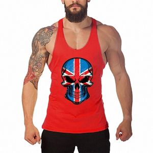 Ginásio de alta qualidade Bodybuilding Tank Tops Men Casual Suspensórios Sleevel Cott Respirável Cool Feel Summer Y Back T-shirts R4lo #