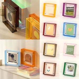 Frame 4x4 Inch Office Transparent Doublesided Acrylic Square Photo Frame Picture Frame Desktop Bedroom Suitable For Living Room