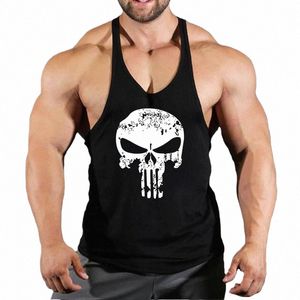 Fitn Clothing kulturystyka Koszulka Mężczyźni Top do Fitn Slevel Bluza na siłownię T-shirty Suszone Mężczyzn męski Stringer V5RA##