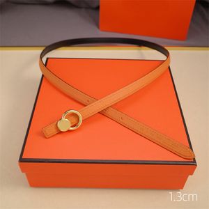 Designer Belt For Women Width 1.3cm Fashion Belts Genuine Leather Copper Buckle Men Waistband Ceinture Gurtel