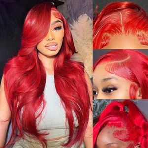 Red Lace Front Wigs Human Hair Body Wave Human Hair Wigs Pre Plucked 13X4 HD Lace Front Wigs Red Colored Wigs Human Hair