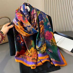 Sarongs Design Satin Shawl Headscarf For Womens Fashionable Summer Sun Protection Beach Stoll Bufanda Womens Headscarf Echarpe New 24325