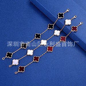 Brand charm Van Four Leaf Grass Bracelet Female Plated 18K Rose Gold Single Flower Beimu Jade Medal K