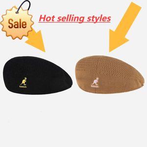 Sommer Kangol Känguru Flat Top Fischerhut Visor Basin Hut Mode wilder Baumwollstoff Männer und Frauen Flat Top Stoffhut Q0703 Saa32392 Khaki Flat Cowboy