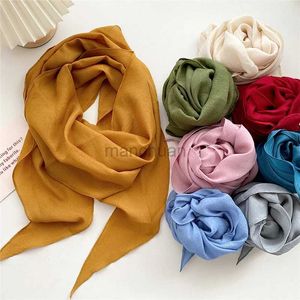 Sarongs 2022 Brand Scarf Womens Cotton Headband Pashmina Womens Shawl and Beach Scarf Triangle Bandanas Foulard Womens Shawl 240325