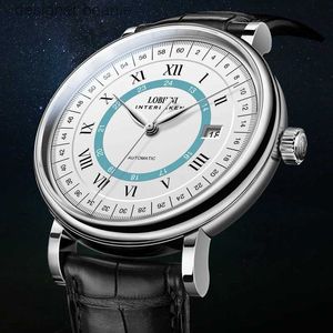 リストウォッチスイスラグジュアリーブランドLobinni Seagull ST16自動メカニカルメンズSpeire 50m防水革の時計l15006c24410