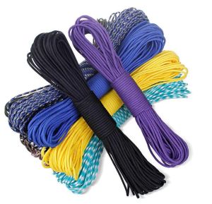 Paracord Paracord 100 m Paracorde-Seil, 7 Stränge, Fallschirmschnur, Lanyard-Seil, Mil Spec Typ III, Outdoor, Camping, Wandern, Überlebensseil