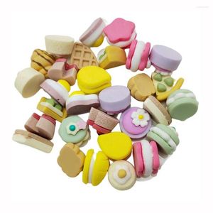 Decorative Flowers 10/30/50PCS Kawaii Mini Cakes Dollhouse DIY Miniature Artificial Sweet Food Cake Resin Ornament Craft Play Toys