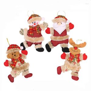 Jullekorationer trädtillbehör tyg docka liten hängande hänge gåva dans gammal man snögubbe hjortbjörn