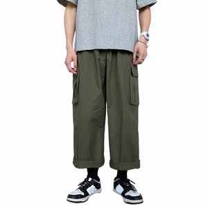 FI Men lastbyxor Mensbyxor Hip Hop Joggers Pockets Men Streetwear Sweatpants Korean Ankle-Length Pants 88L8#