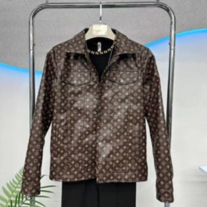brand mens jacket long sleeve lapel neck designer jacket man leather jackets coat
