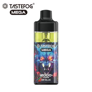 Оригинальный дым Tastefog Mega 12000 e Сигарета Перезаряжаемая светодиодная светодиодная rgb vape