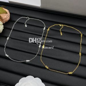 Golden Chain Necklaces Trendy Rhinestone Bracelets Designer Women Chic Necklaces Bracelets With Box Christmas Gift