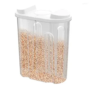 Förvaringsflaskor risbehållare klart fack spannmål torr mat stor kapacitet förseglad keeper hinkhållare