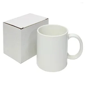 Mugs White Coffee Mug SubliMation Plain Wholesale 11oz Ceramic WhitebrownColor Gift Box för 1 användare AAB -klass
