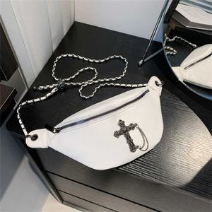 12% OFF Designer bag 2024 Handbags Solid Color Trendy Personality Cool and Handsome Cross Skull Dark Gothic Style One Shoulder Crossbody Chain Womens