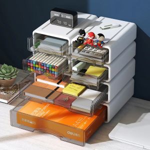 Bins Desktop Stapelbare Organizer Box mit Schubladen Make -up Aufbewahrungsbox Stapelbar Schmuckbehälter Große Maske Büro Aufbewahrung Medizin