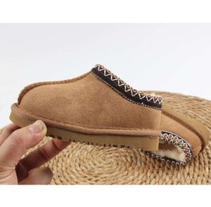 Stivali per bambini Pantofole Tasman II per bambini Stivali per bambini Tazz Ciabatte in pelliccia di castagna Pelle di pecora Shearling Ultra Boy Girls Mini stivali invernali Slip-on con semi di senape ragazzi