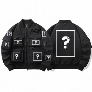 カスタムロゴ防水onaghakugothic Male Urban Streetwear Y2K Techwear Coat Cyber​​punk Bomber Jacket for Men Z8WN＃