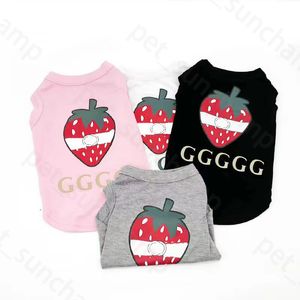 Camicia per cani con stampa fragola Camicetta sottile estiva Designer Schnauzer French Bucket Felpa multicolore a maniche corte