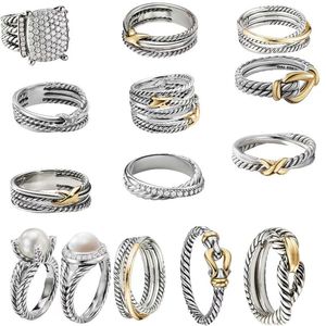 Designer Dy Luxury Top quality DY Twisted Ring For Women 1 High Quality Wedding rings engagement Station Cable Collection Vintage Ethnic Loop Hoop Pendant Punk