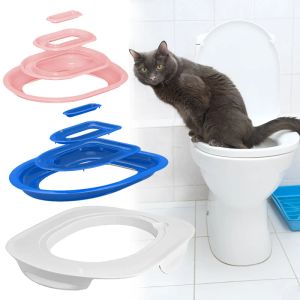 Boxes Bestes Katzentoiletten-Trainingsset aus Kunststoff, wiederverwendbare Katzentoilettenmatte für Welpen, Katzentoilettentrainer, Toilette, Haustiere, Reinigungsprodukt für Katzen