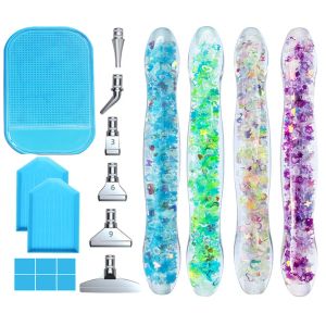 Stich 5d Diamond Malerei Pen Luminous Harzpunkt Drillstift mit Metallersatz Kopf DIY Kreuzstich Diamant Malerei Accessoires