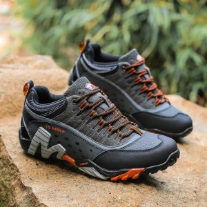 Sapatos 2022 Sapatos de caminhada em couro genuíno ao ar livre Casais sapatos de caminhada de caminhadas à prova d'água, escalada de escalada, tênis de trekking de trekking