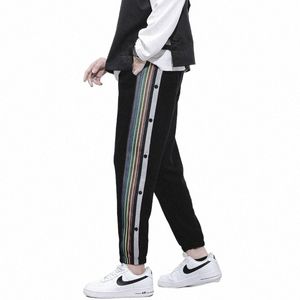 fi Men Sweatpants Loose Casual Joggers Pant Spring Summer Harajuku High Street Solid Color Sports Pants Brand Style Men C1QM#