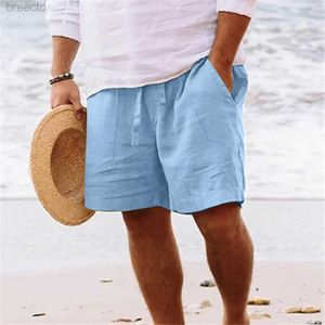 Men's Shorts Mens Shorts Ultra fine cotton linen shorts S-5XL loose fitting pants mens casual solid color shorts Pantalones Cortos gym fitness sports Bermuda new 24325