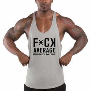 gym Fitn T-shirts Suspenders Racer Back Man Tank Top Summer Casual Breathable Sleevel Cott Vests Bodybuilding Undershirt J6Ms#