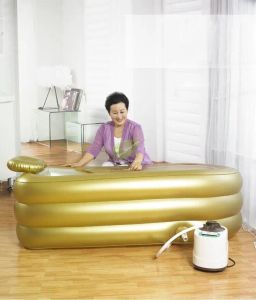 Bathtubs Extra Large Inflatable Bathtub Tub Adult Grown House Bathtub with Insulated Pillow with Electric Pump Waterproof Bathtub Light