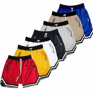 Mäns mesh sportspårshorts mesh snabb torr lös muskelträning shorts för sommar fitn joggar casual andning short 95ib#